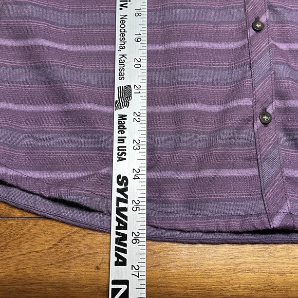 Outdoor Research Women's Pilchuck L/S Flannel Striped Western Shirt Purple Small - Picture 13 of 13
